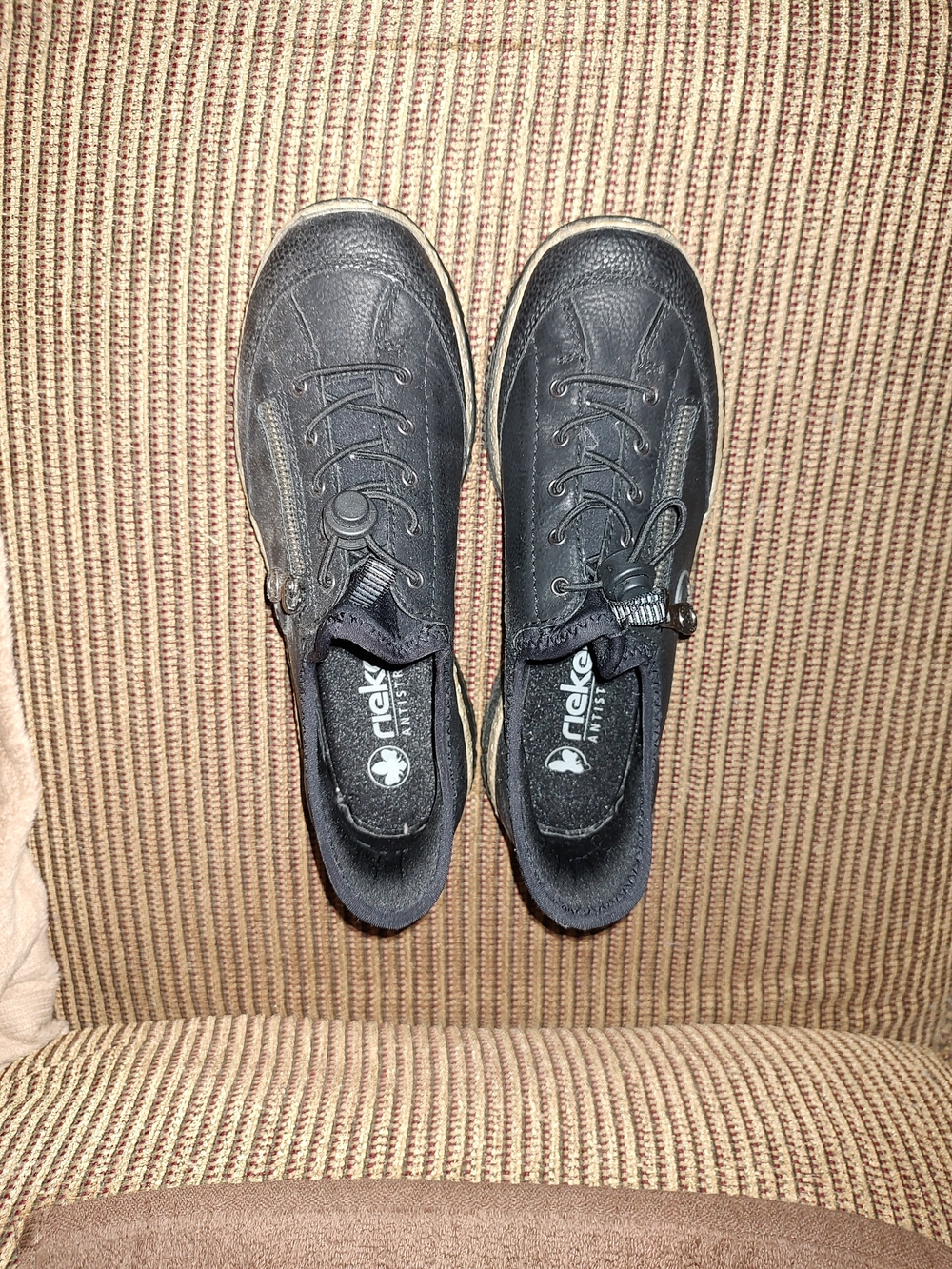 Rieker Men's Black Slip-On Casual Shoes